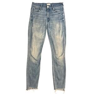 MOTHER Jean Stunner Zip Ankle Step Fray Good Girls Do High-Rise Denim Size 25